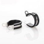 LOKMAN 20 Pack 3/8 Inch Stainless Steel Cable Clamp, Rubber Cushioned Insulated Clamp, Conduit Wire Holder Strap Clips for Tube, Pipe, Cord Installation