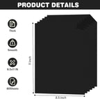 Cardstock 8.5 X 11, 80 Sheets Black Card Stock, 75lb/ 200gsm Copy Paper, Cardstock Printer Paper For Art, Drawing, Invitations, DIY Cards, Watercolor, Craft, Construction, School & Office Supplies