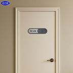 GEEKBEAR In Use Available Slider Door Sign for Home Office - Premium MDF, 7.5 x 2.2 in (Brown)