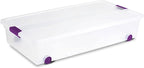 Sterilite 16-Pack 60 Quart ClearView Latch Box, Wheeled Underbed Organizer Bins with Latching Lids - Clear Plastic Organization Containers for Closet, Bedroom, Shelving Units and Everyday Home Storage