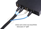 Alex Tech 25ft - 3/4 inch Cord Protector Wire Loom Tubing Cable Sleeve Split Sleeving For USB Cable Power Cord Audio Video Cable – Protect Cat From Chewing Cords - Black
