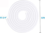 QCSIW 3/4"-50ft Extra-Long Braided Cable Sleeve Protector - Self-Wrapping Pet-Proof Wire Loom for Home Theater, Office, Car Engine, Chew-Resistant Cord Cover, White