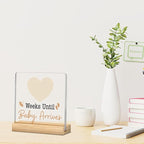 Baby Announcement Gifts for New Parents, Pregnancy Gifts for Mom, Funny Baby Arrives Countdown Acrylic Sign A 07