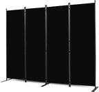 CHOSENM Room Divider, 4 Panel Folding Privacy Screens with Wider Feet, 6 Ft Portable Room Partition for Room Separator, Room Divider Panel 88" W X 71" H, Partition Room Dividers Freestanding，Black