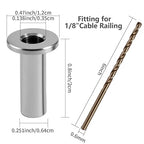 200 Pack Cable Railing Protector Sleeves,T316 Stainless Steel Protective Sleeves for 1/8" 5/32" or 3/16" Deck Cable Railing | Wood/Composite Posts/DIY Balustrade