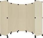 Versare MP10H Portable Folding Wall Partition | Economical 5 Panel Design | Portable Room Divider On Wheels | Adjustable, Freestanding Setup | Multiple Widths