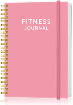 Fitness Journal for Women & Men - A5 Workout Journal/Planner Daily Exercise Log Book to Weight Loss, Gym, Muscle Gain, Bodybuilding Progress - Daily Personal Health & Wellness Tracker, Spiral-Bound, 5.8" x 8.3", Pink