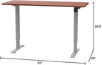 FLEXISPOT EN2 Whole-Piece Standing Desk with Clamp Power Strip, 60 x 24 Electric Stand Up Height Adjustable Desk with Cable Management (Gray Frame + 60" Mahogany Top, 2 Packages)