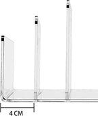 Halyuhn Acrylic File Organizer, 4Sections Clear Desk Organizer for Home Office, Desktop File Folder, Acrylic Mail Organizer Countertop for Notebook, Document and Paper, Clear File Holder,1Pcs