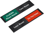SmartSign Laser Room Available/Do Not Enter Please Knock Slider Sign, 2.25" x 10", 60 mil Plastic Plate in Aluminum Frame with Adhesive Backing, Privacy Indicator, Red/Green/Black, USA-Made