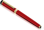 Dryden Designs Fountain Pen - Medium and Fine Nibs | Includes 24 Ink Cartridges and Ink Refill Converter | Calligraphy Pen, Consistent Writing, Smooth Look - Royal Red
