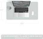YSAGi Non-Slip Leather Desk Pad, Waterproof Laptop Computer Desk Keyboard Mat, Table Protector Blotter Mat, Large Mouse Pad for Office/Work/Home/Decor(Silver-Grey, 23.6" x 13.7")