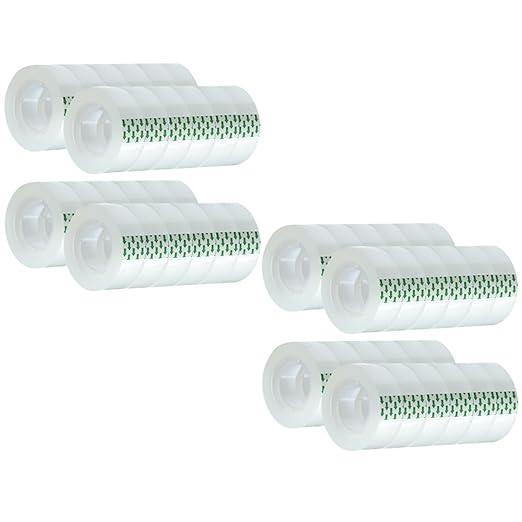 48 Rolls Clear Tape Refill - Tear by Hand, Transparent Tape Rolls for Dispenser, 3/4" x 1000 inch