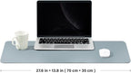 Leather Desk Mat - Non-Slip PU Desk Pad for Office and Home - Desk Organization and Accessories - Ideal for Large Mouse Pad and Desk Mats on Top of Desks (Light Blue,27.6"x 13.8")