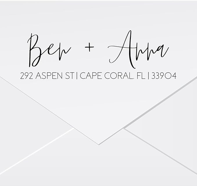 Self Inking Modern Address Stamps | Custom Return Address Stamper (Modern Brush Script, Medium)