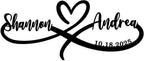 Metal Name Signs Personalized,Infinity Sign With Names,Infinity Wall Decor, Custom Infinity Metal Sign, Heart Metal Sign, Personalized Wedding Gifts
