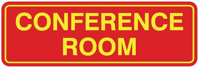 Standard Conference Room Sign - Red/Yellow - Medium 5 Pack