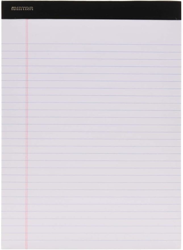 Mintra Office Legal Pads, ((Basic 6pk - (Pastel Version #2), 8.5in x 11in, Wide Ruled))