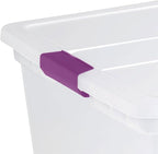 Sterilite 4-Pack 110 Quart ClearView Latch Box, Stackable Organizer Bins with Latching Lids - Clear Plastic Organization Containers for Closet, Bedroom, Shelving Units and Everyday Home Storage