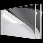 Roowest 2 Pcs 24 x 48 Inch, 1/8 Inch Thick Clear Acrylic Plexiglass Sheets Transparent Plastic Panels Sheets Cut to Size Cast Acrylic Board Panel with Protective Film for Craft DIY Project Sign Frame