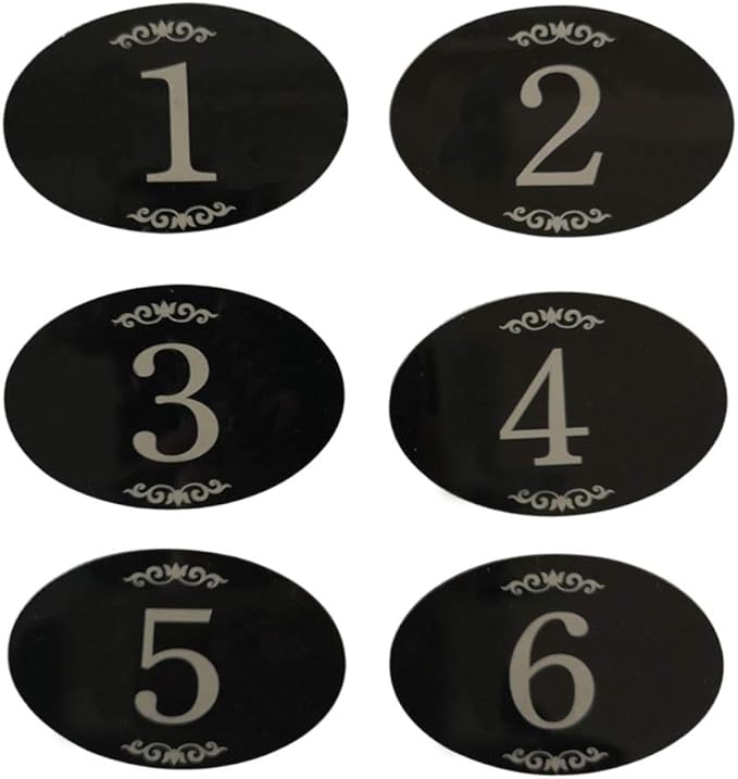 StayMax Locker Number Signs Door Sign with Self-Adhesive Tape Number Black (1-50)