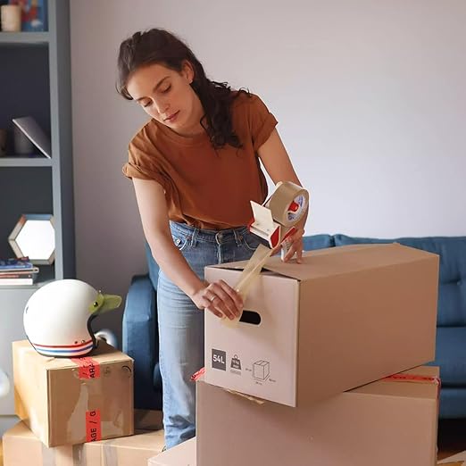 36 ROLLS [UPGRADED] Brown Premium Packing Tape, 65 YARDS, 2.2 mil, Heavy Duty Packaging Tape for Shipping, Moving, Sealing - STRONGER & THICKER