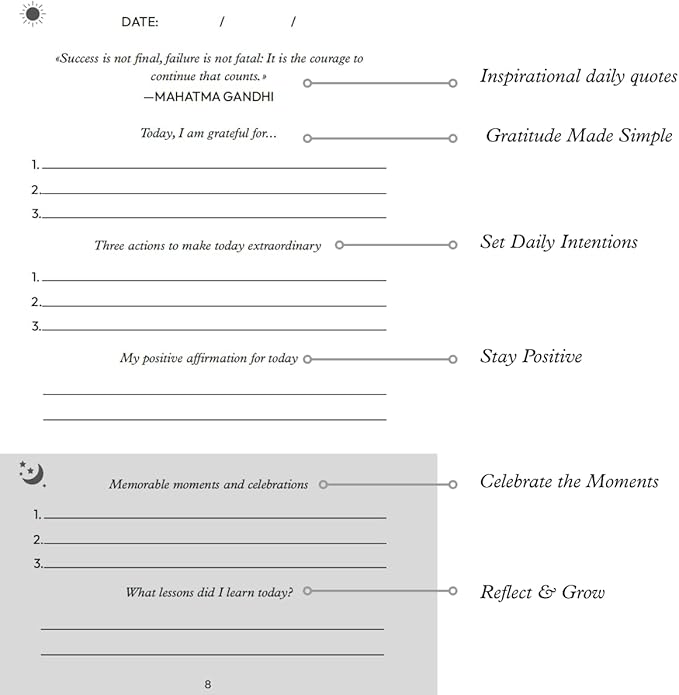 Gratitude Journal – 300 Seconds Daily Reflection with Prompts for Mindfulness, Self Care & Positive Thinking, 5 Minute Guided Journal Yellow Edition for Women & Men