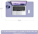 YSAGi Non-Slip Leather Desk Pad, Waterproof Laptop Computer Desk Keyboard Mat, Table Protector Blotter Mat, Large Mouse Pad for Office/Work/Home/Decor(Lavender, 23.6" x 13.7")