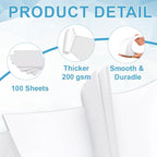Cardstock Paper - Plain Heavy White Stock, Cover Stock Paper, 75lb(200 gsm) Cover Stock Paper, 11" x 17", 100 Sheets, Cardstock Paper for Printer, Resume, Scrapbooks, Art, Crafts, Business Cards