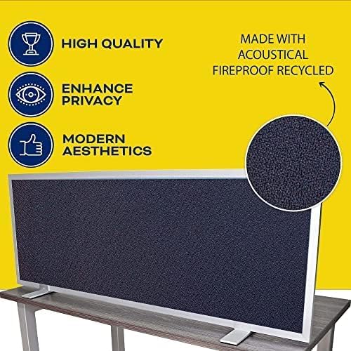 OBEX Acoustical Free Standing Privacy Screen, Cubicle Accessories Desk Privacy Panel, Desk Dividers for Office, Office Furniture Partitions Portable Sound Proof Dividers, 18" x 36", Slate