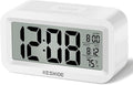 KESHIDE Travel Digital Alarm Clock, Battery Operated with Indoor Temperature, Desk Small Clock,Snooze Model,12/24H Display for Bedrooms Heavy Sleepers Kids Travel Bathroom