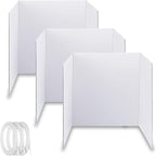 3 Pack Medium Trifold Poster Board, 24 x 16inches Poster Board with Double Sided Tapes and Cardboard, Corrugated Presentation,Science Fair Display Boards for School Project, Science Fair, Business
