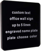 Custom Engraved Door Suite Wall Sign | Office Sign | Personalized Wall Plaque | Business Doctor Law Firm Home Office Cafe Shop | Up to 5 Text Lines Adhesive Backed or Simple Keyhole Mounti (6" x 6")