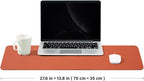 Leather Desk Mat - Non-Slip PU Desk Pad for Office and Home - Desk Organization and Accessories - Ideal for Large Mouse Pad and Desk Mats on Top of Desks (Orange,27.6"x 13.8")