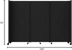 Versare Room Divider 360 Portable Wall Partition | Folding Panels | Large Freestanding Divider | Locking Wheels | Temporary Room Separator