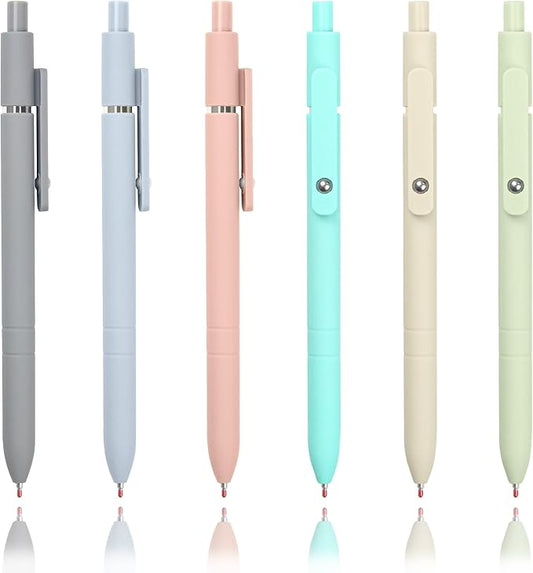 6 Pcs Colorful Gel Pens,0.5mm Fine Point for Journaling Note Taking Writing, Quick Dry Black Ink Pens for Office School Supplies Gifts for Women Teacher Students (Morandi-6pcs)