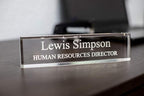 SignsByLITA Personalized Acrylic Desk Name Plate 2" x 8" - Office Desk Accessories Décor