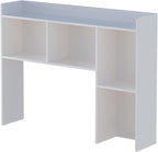 OSCHF Wooden Desktop Hutch Bookshelf - Free Standing Desk Storage Shelf with Top Edge for Computer Desk, Desktop Bookcase for Dorm, Home or Office, Countertop Organizer, White, 45.3"