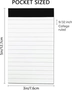 Nichela 12 Pack Small Notepad, 3 x 5 Inch Ultra Quality Note Pads, Server Lined Papers and Desk Notepads for Office Supplies, Writing and Memo pads 30 Sheets Each