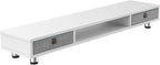 Fenge Dual Monitor Stand with 2 Drawers, 42.5 Inches Large Computer Riser for Desk, Adjustable Height Desk Shelf with Storage for Laptop, PC, TV, Printer
