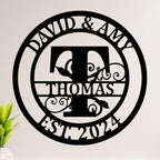 Custom Metal Signs | Personalized Monogram Name Sign | Outdoor Wall Art for Family Name | Custom Name Metal Sign, Last Name, Anniversary, Wedding Gifts for Women, Wife, Parents, couple (Design 11)