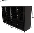 AdirOffice Wooden Adjustable Literature Organizer, 36 Compartment Office Mailbox, or Classroom Literature Organizer, Black