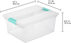 Sterilite 4-Pack Clip Box, Stackable Clear Plastic Bins with Latching Lids, Deep - Writing, Arts or Crafts Supplies Storage Containers for Home, Office, Classroom and Workshop Organization