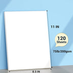 Cardstock Paper, White Cardstock 8.5x11, 120 Sheets Card Stock, 200GSM Thick Printer Paper 8.5x11, White Blank Card Stock Paper for Greeting Cards, DIY Cards, Wedding Invitation, Postcards
