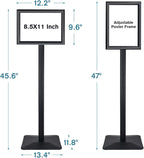 Golemas Sign Stand for Display, 11lbs Integrated Rod Heavy Duty Pedestal Floor Signage Stand Holder, for Outdoor or Indoor Advertising (8.5 x 11, Black)