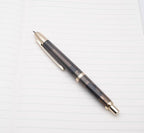 JINHAO 20 Press Fountain Pen, Retractable Capless Resin Pen with Ink Converter (F Nib 0.5mm, Transparent Black - Gold Clip)