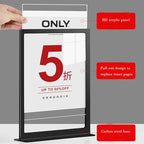 ECKEK Carbon Steel Sign Holder, Menu Displays Double Sided, Table Top Sign Stand (T Shape Black A4 210×297mm/8.27×11.69 inches)