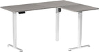 VIVO Electric Corner 63 x 55 inch L-Shaped Standing Desk, Memory Height Adjustment, Dark Gray Top White Frame, DESK-E3CTWG