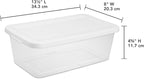 20-Pack 6 Quart Clear Plastic Storage Bins with Snap-On Lids - Stackable Organizers for Home, Bathroom, Closet & Office