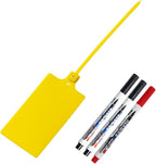 400Pcs Plastic Seals Shipping Label Tags, Writable Marker Big Sign Tie for Logistics, 255mm Total Length Self Locking Inventory Waterproof Tag Fastener with 3 Marker Pen (Yellow)